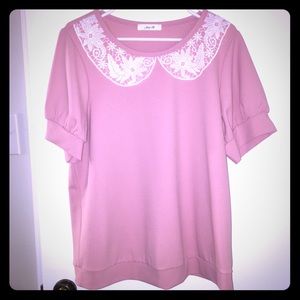 ModCloth dusty pink lace bib top